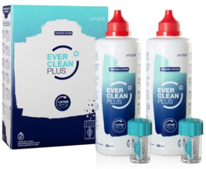 תמיסה לעדשות מגע Ever Clean - מארז זוגי